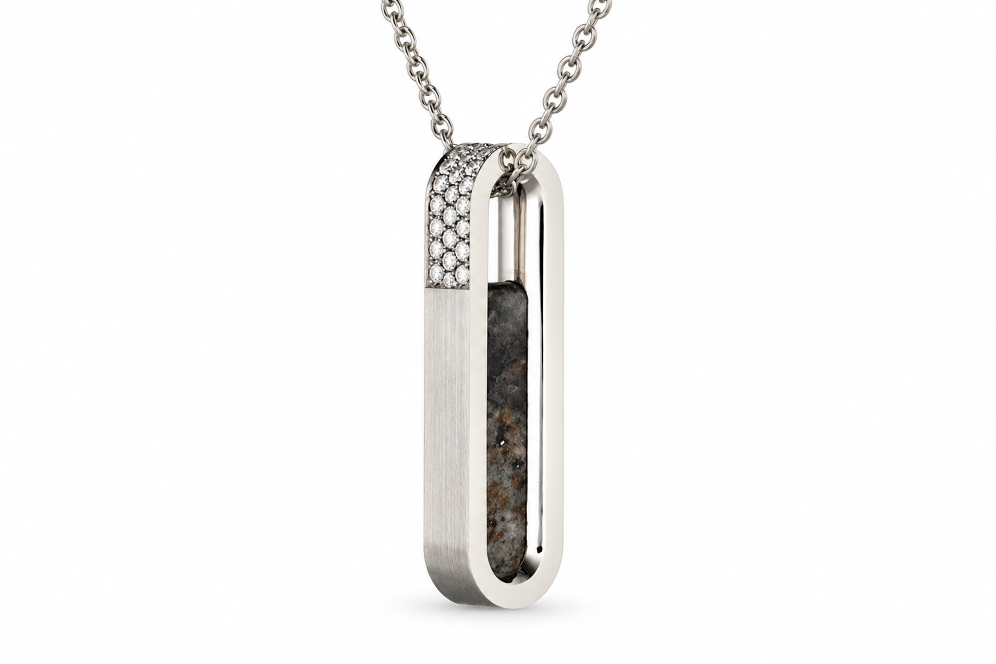 Mond Meteoriten Anhänger M IV - 18 K Gold mit Diamanten