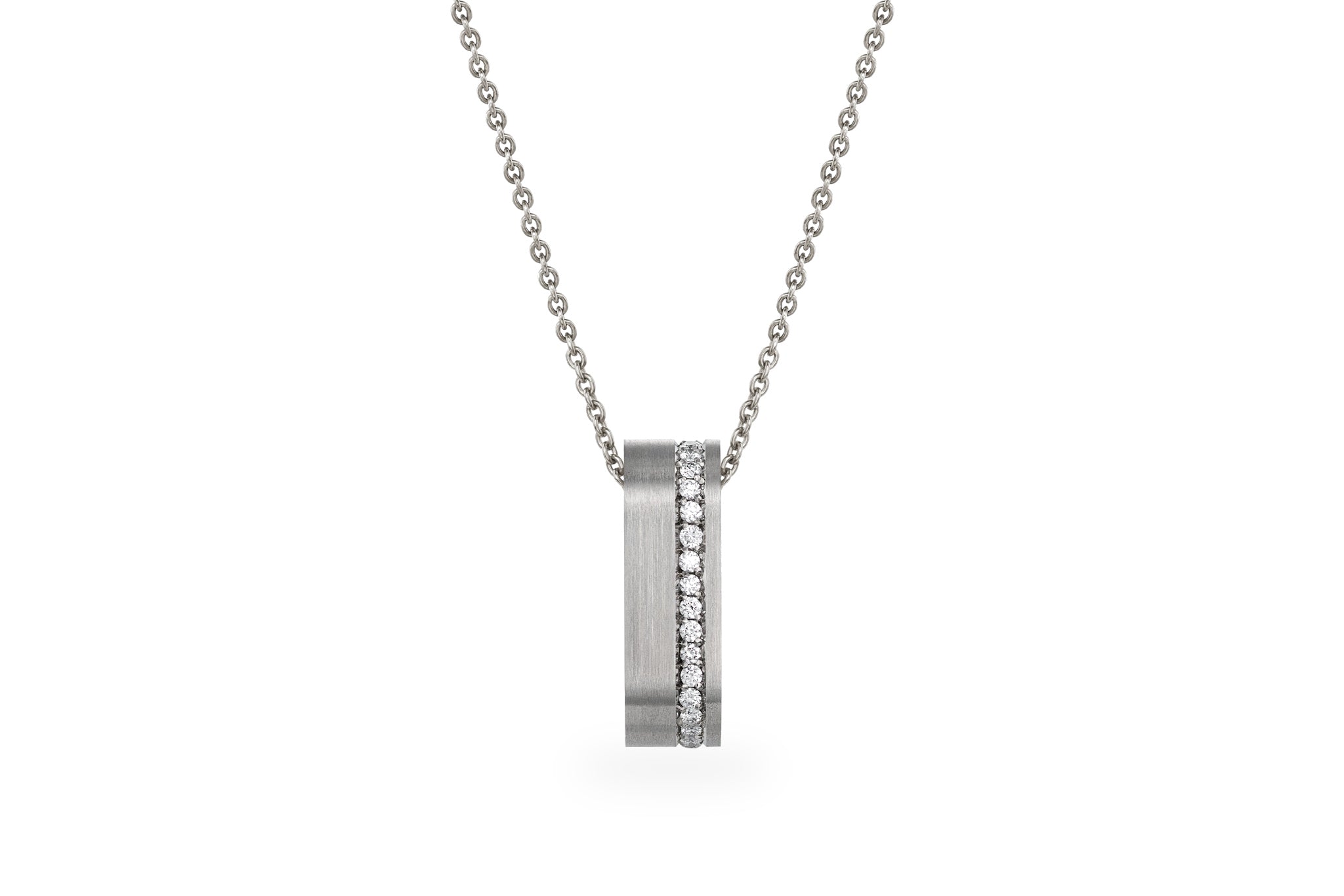 Mond Meteoriten Anhänger S II - 18 K Gold mit Diamanten