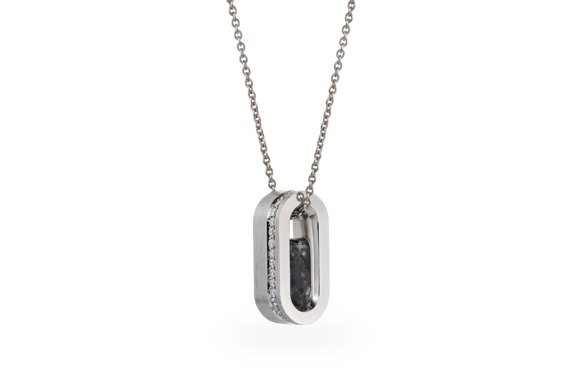 Mond Meteoriten Anhänger S II - 18 K Gold mit Diamanten