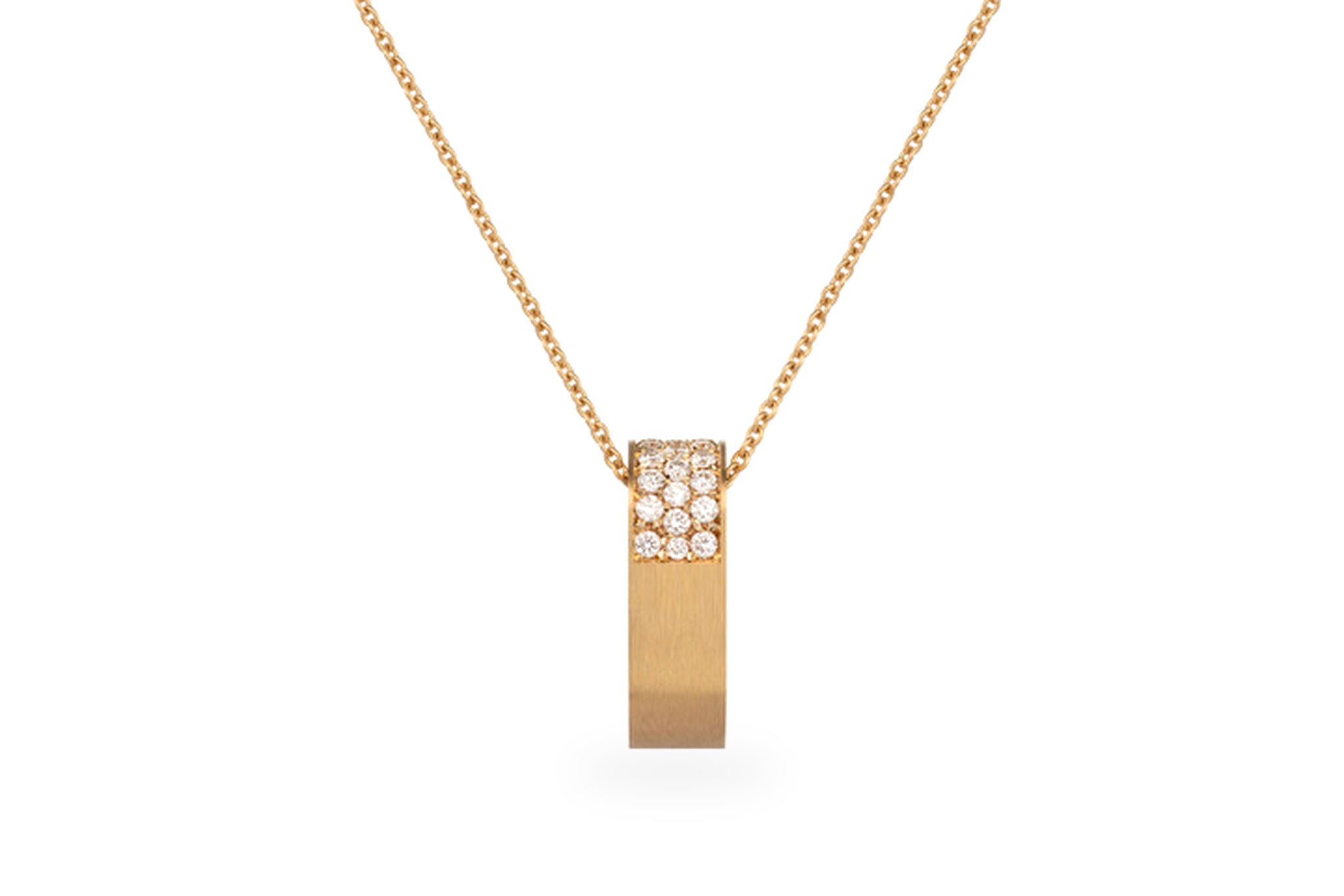 Mond Meteoriten Anhänger S IV - 18 K Gold mit Diamanten