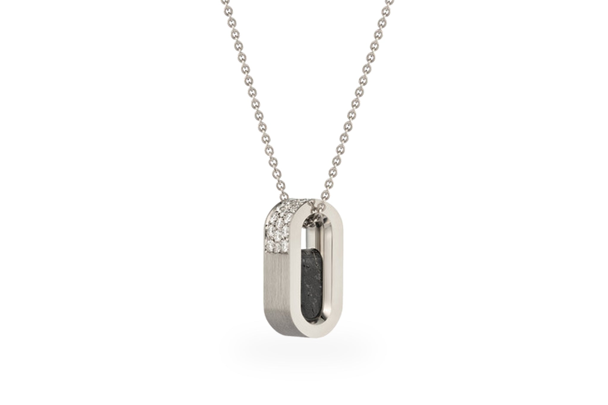 Mond Meteoriten Anhänger S IV - 18 K Gold mit Diamanten